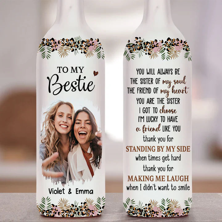 Personalized LED Wine Bottle Lamp for Best Friends - Sentimental Gift Lamp MagicInPrints
