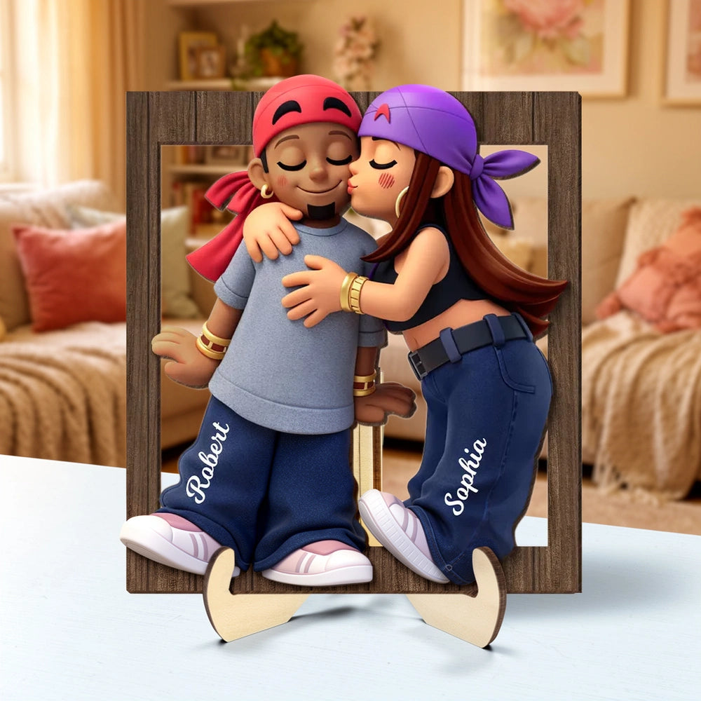 Personalized Couple Figurine with Names - Romantic Gift for Home Decor Plaque MagicInPrints