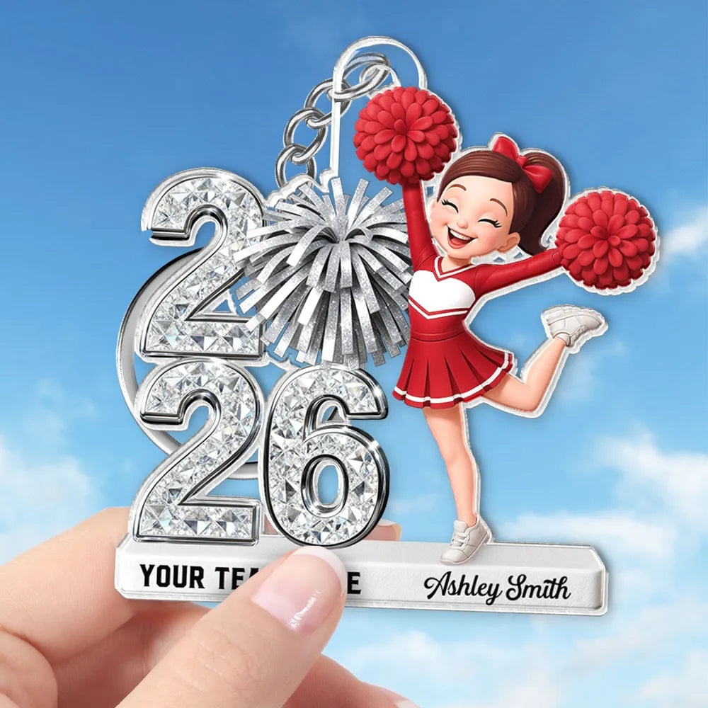 Personalized Cheerleader Keychain for Teams - 2026 Spirit Gift Keychain MagicInPrints