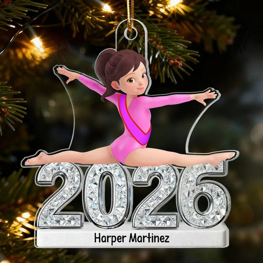 Personalized Gymnastics Christmas Ornament for Kids - Custom Year 2026 Ornament MagicInPrints
