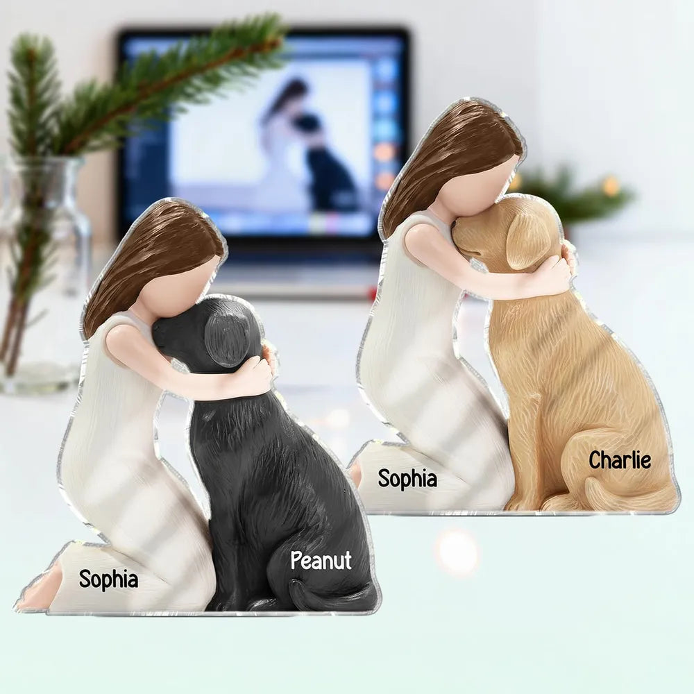 Personalized Acrylic Dog Lover Figurine for Pet Owners - Christmas Gift Plaque MagicInPrints