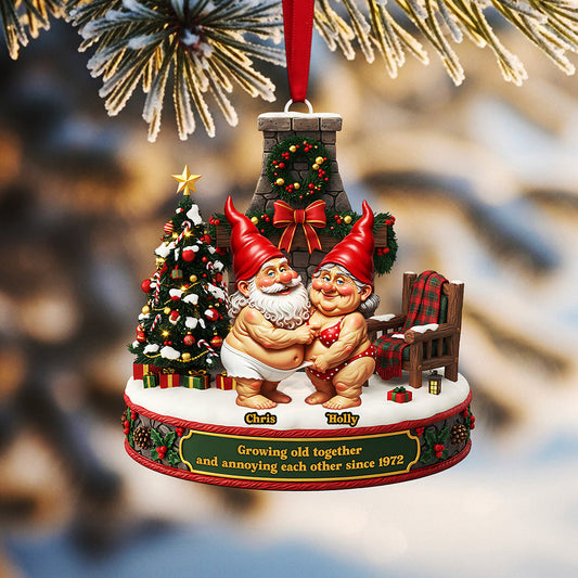 Personalized Gifts For Christmas, Gnome Couple Acrylic Ornament Ornament MagicInPrints