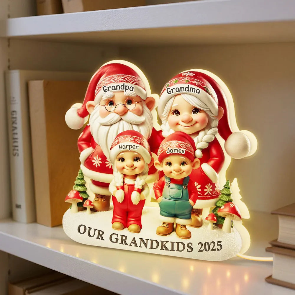 Personalized Family Christmas Figurine for Grandparents - Holiday Decoration 2025 Plaque MagicInPrints