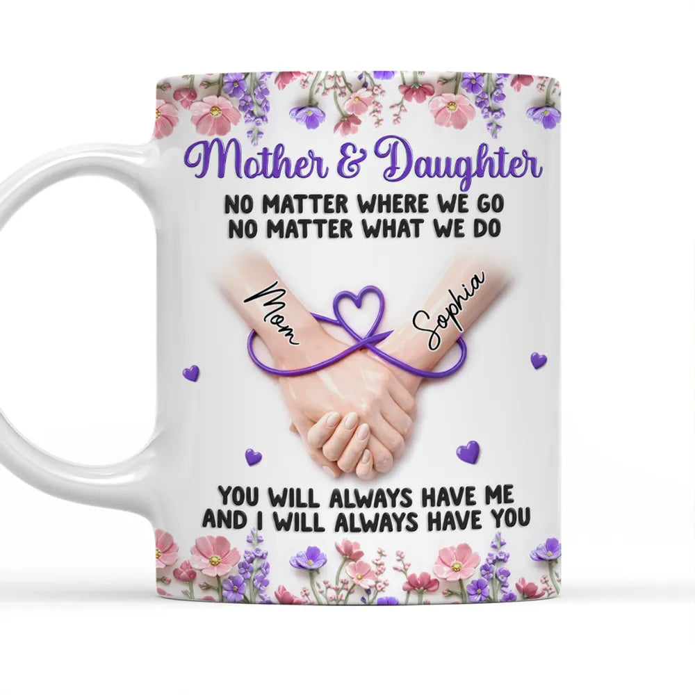 Personalized Mother & Daughter Mug - Custom Names & Heart Design - Sentimental Gift Cup MagicInPrints