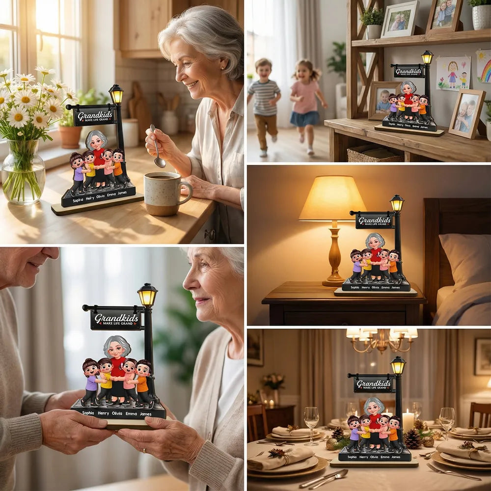 Custom Grandkids Figurine for Grandparents - Personalized Family Keepsake Plaque MagicInPrints