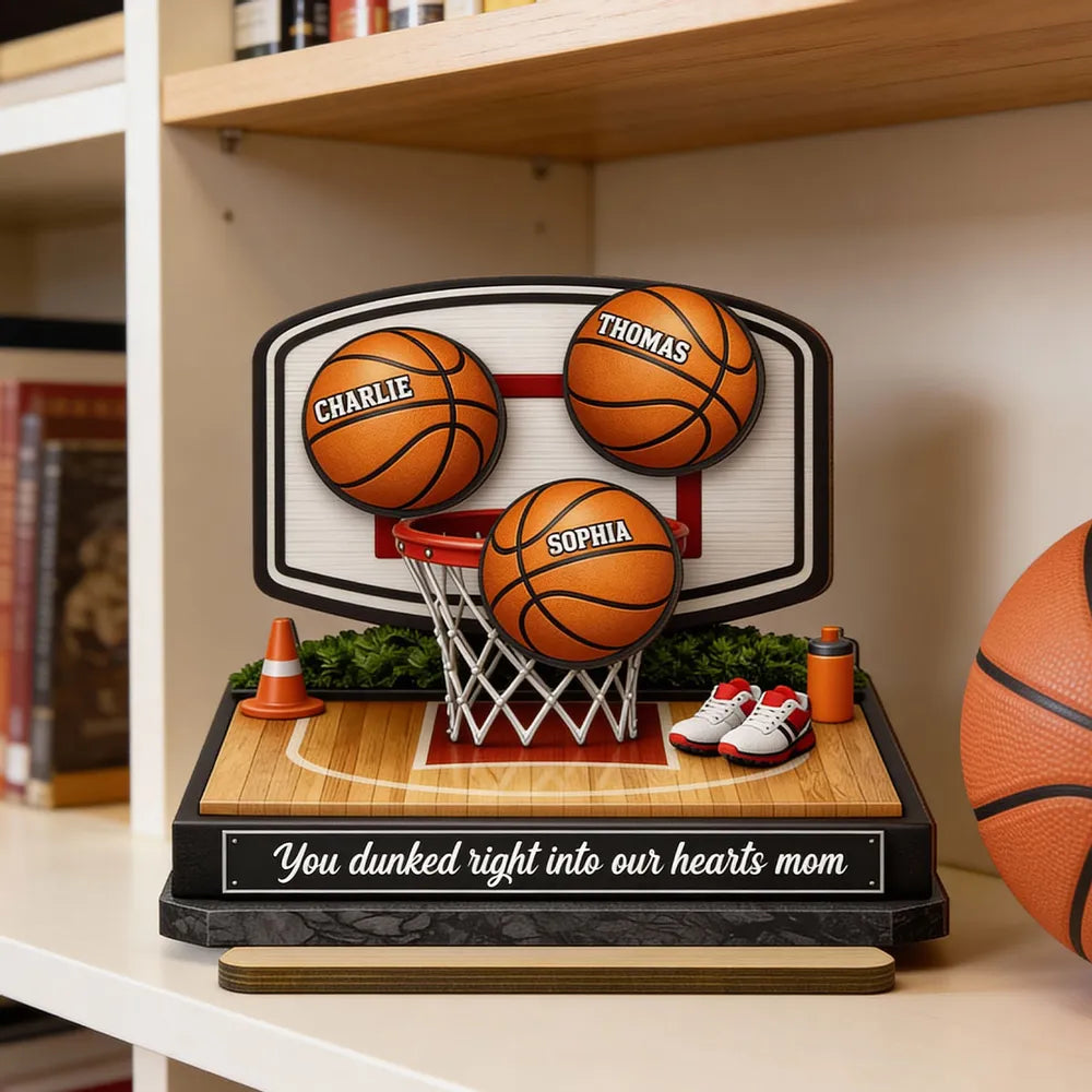Personalized Basketball Mom Display with Custom Names - Perfect Gift for Mother's Day Plaque MagicInPrints