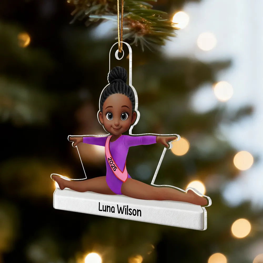 Personalized Gymnastics Ornament for Kids - Custom Name & Year - Christmas Decor Ornament MagicInPrints