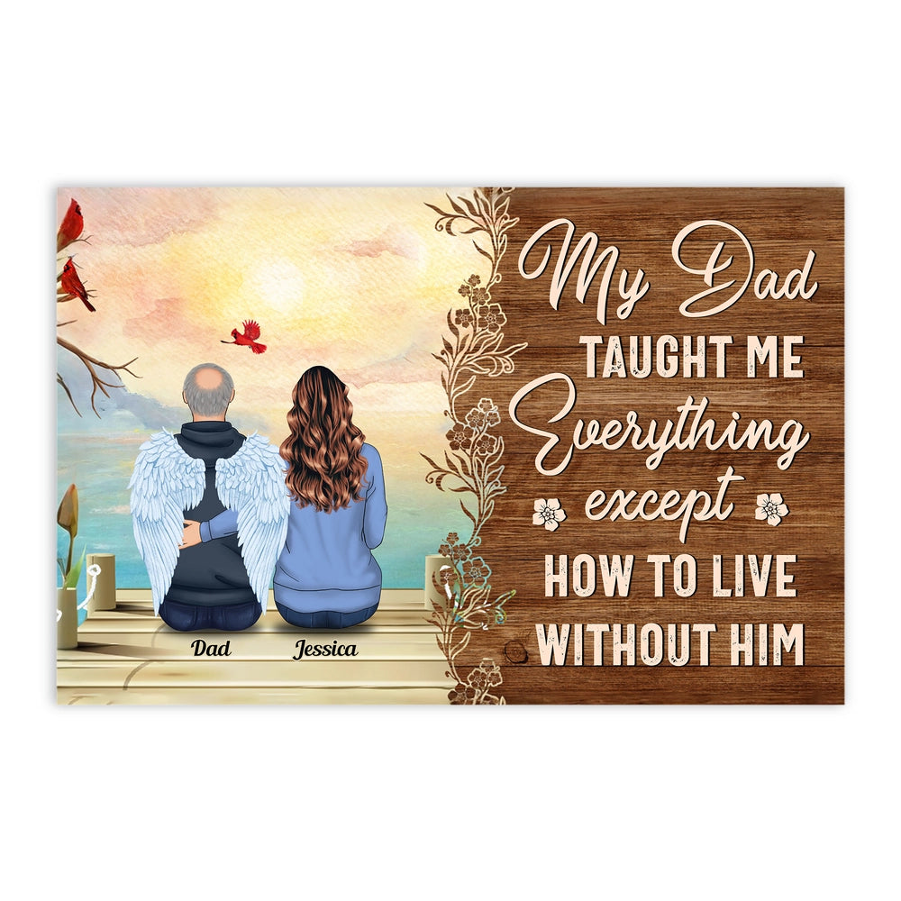 Personalized Memorial Canvas for Daughter - Angel Dad Tribute Poster or Canvas MagicInPrints