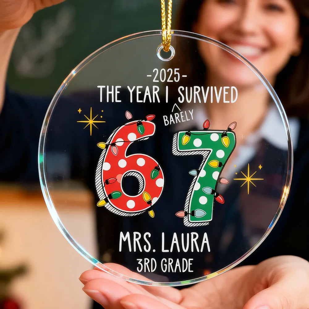 Personalized Teacher Christmas Ornament 2025 - Funny Holiday Gift for 3rd Grade Ornament MagicInPrints