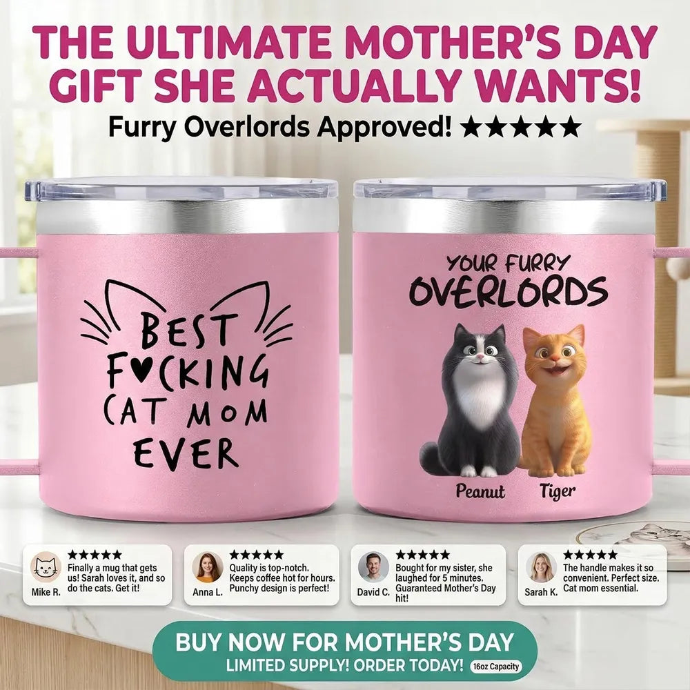Personalized Cat Mom Tumbler for Cat Lovers - Funny Gift Cup MagicInPrints