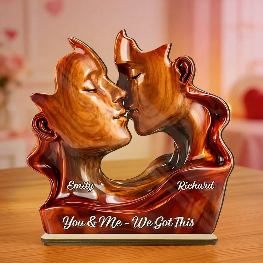 Personalized Couple Sculpture for Lovers - Romantic Home Decor Gift Plaque MagicInPrints
