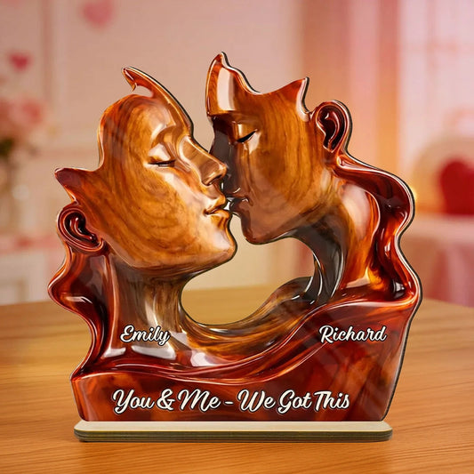 Personalized Couple Sculpture for Lovers - Romantic Home Decor Gift Plaque MagicInPrints