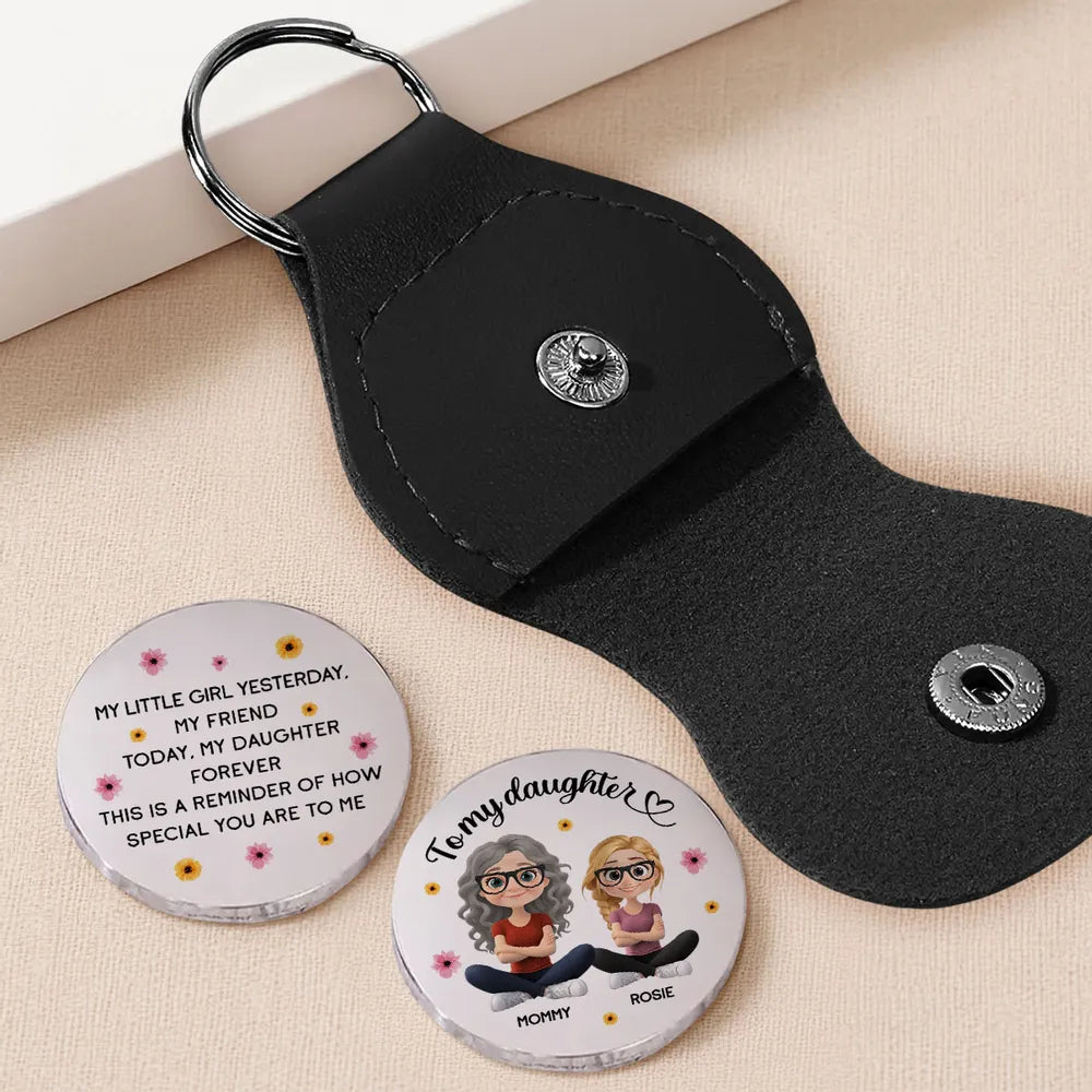 Personalized Leather Keychain for Daughter - Sentimental Gift Keychain MagicInPrints