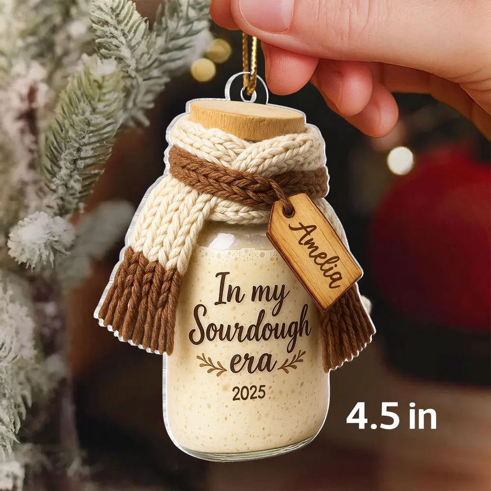 Personalized Sourdough Jar Ornament for Bakers - Christmas Keepsake Ornament MagicInPrints