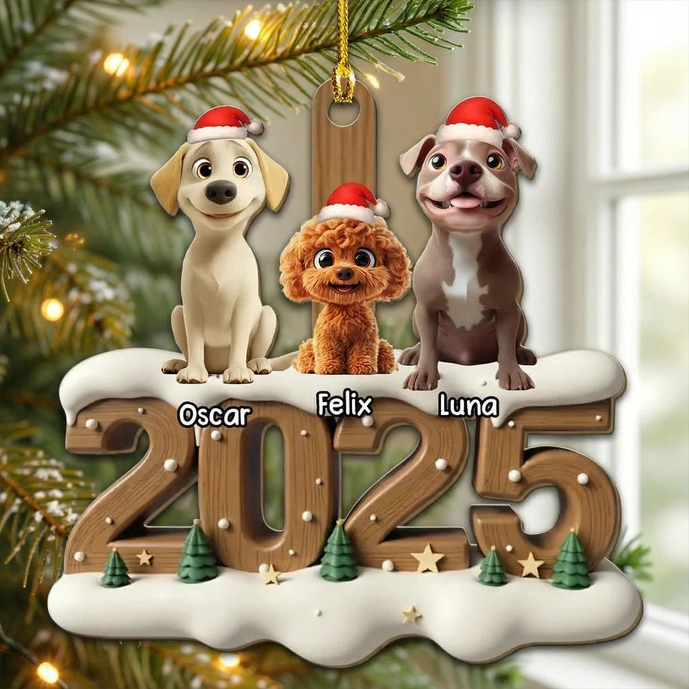 Personalized Dog Ornament for Pet Lovers - Christmas 2025 Decoration Ornament MagicInPrints