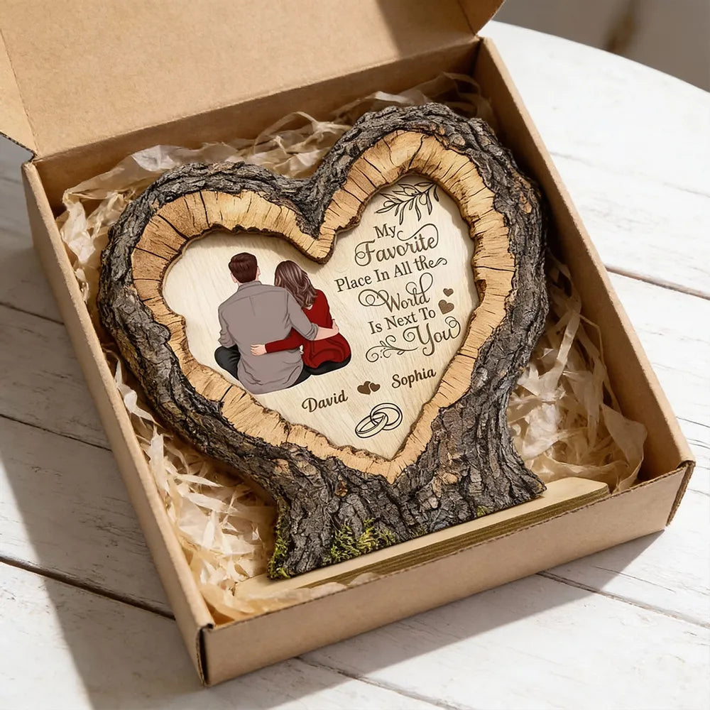 Personalized Heart-Shaped Wooden Plaque for Couples - Romantic Home Decor Gift Plaque MagicInPrints