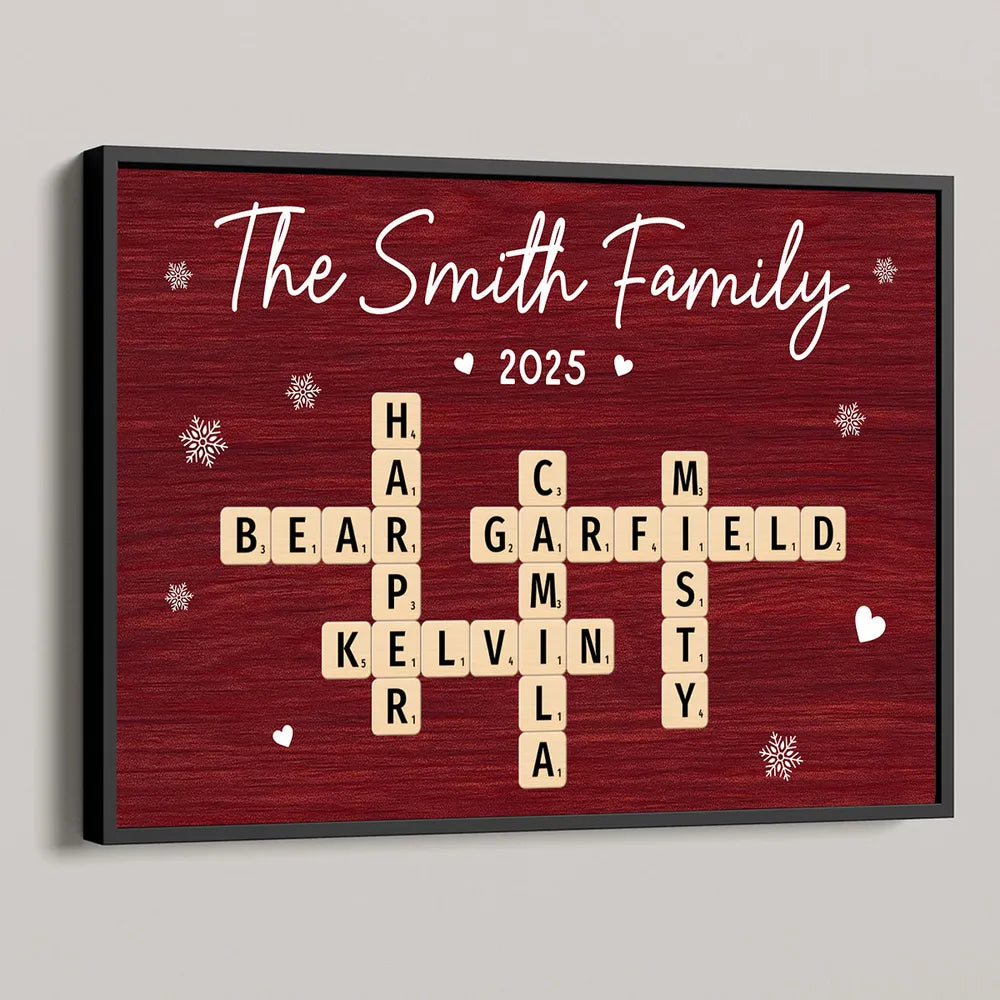 Personalized Family Name Crossword Wall Art - Custom Gift for Home Decor Poster or Canvas MagicInPrints