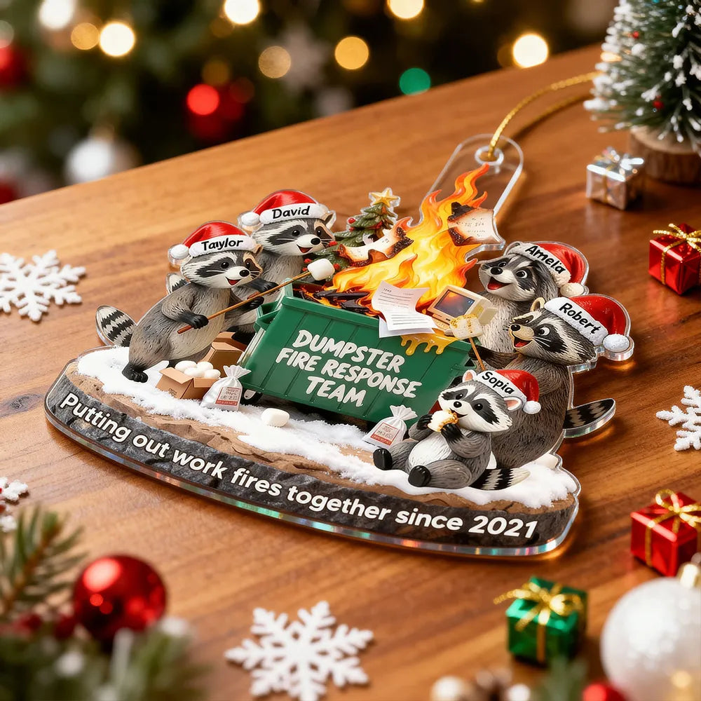 Personalized Raccoon Christmas Ornament for Coworkers - Humorous Holiday Gift Ornament MagicInPrints