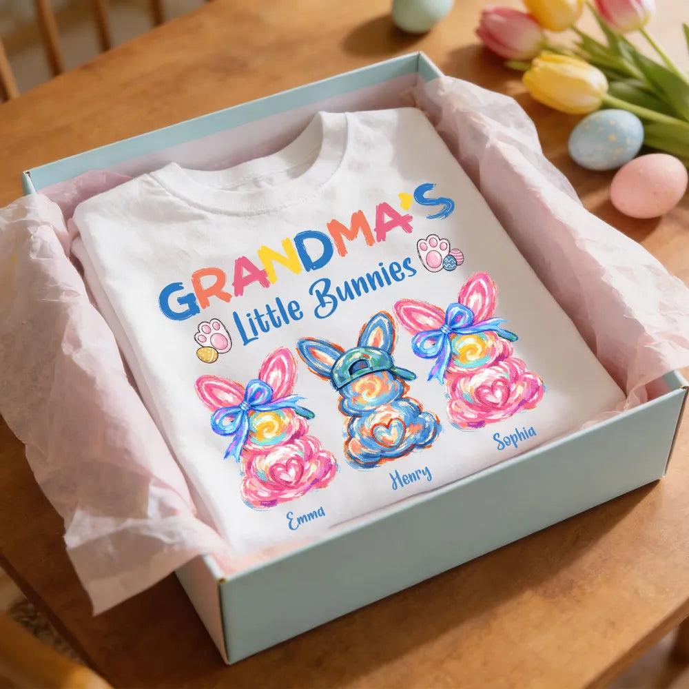 Personalized Grandma's Little Bunnies T-Shirt for Easter - Family Gift Cloth MagicInPrints