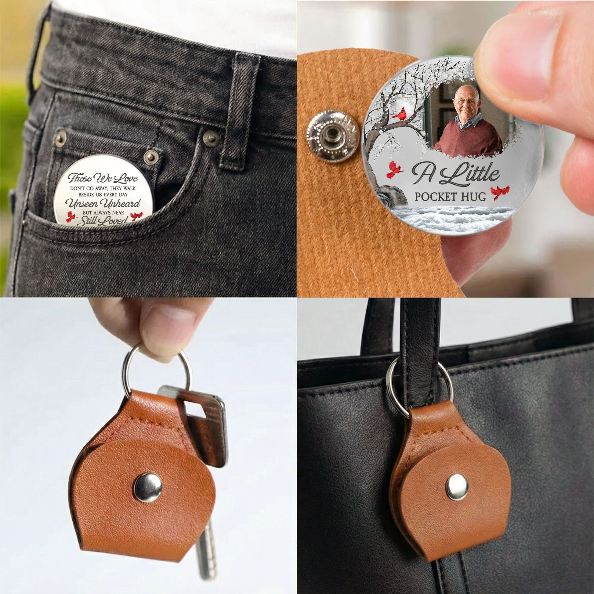 Personalized Memorial Pocket Token Keychain for Loved Ones - Sentimental Gift Keychain MagicInPrints