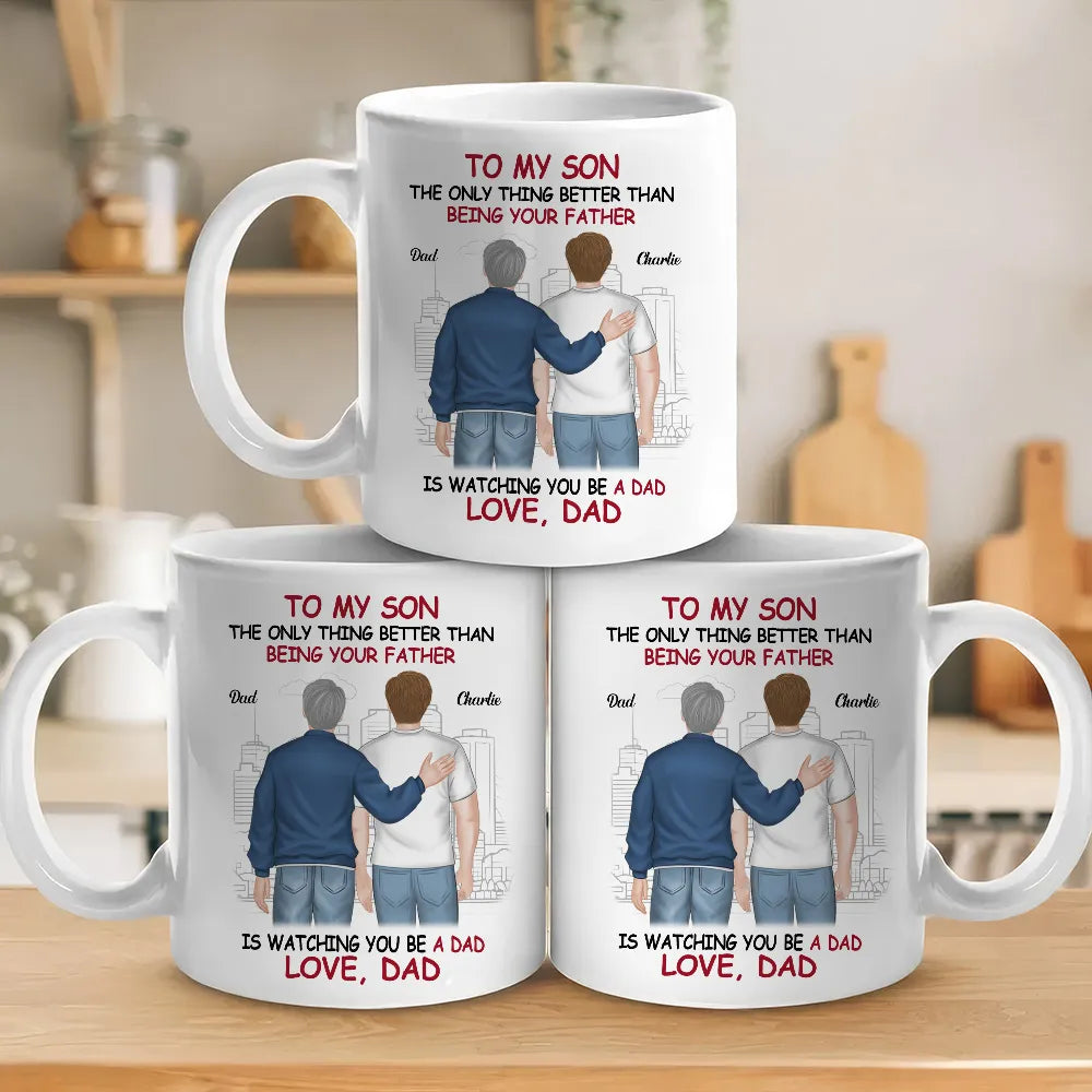 Personalized Ceramic Mug for Son - Heartfelt Father's Day Gift Cup MagicInPrints