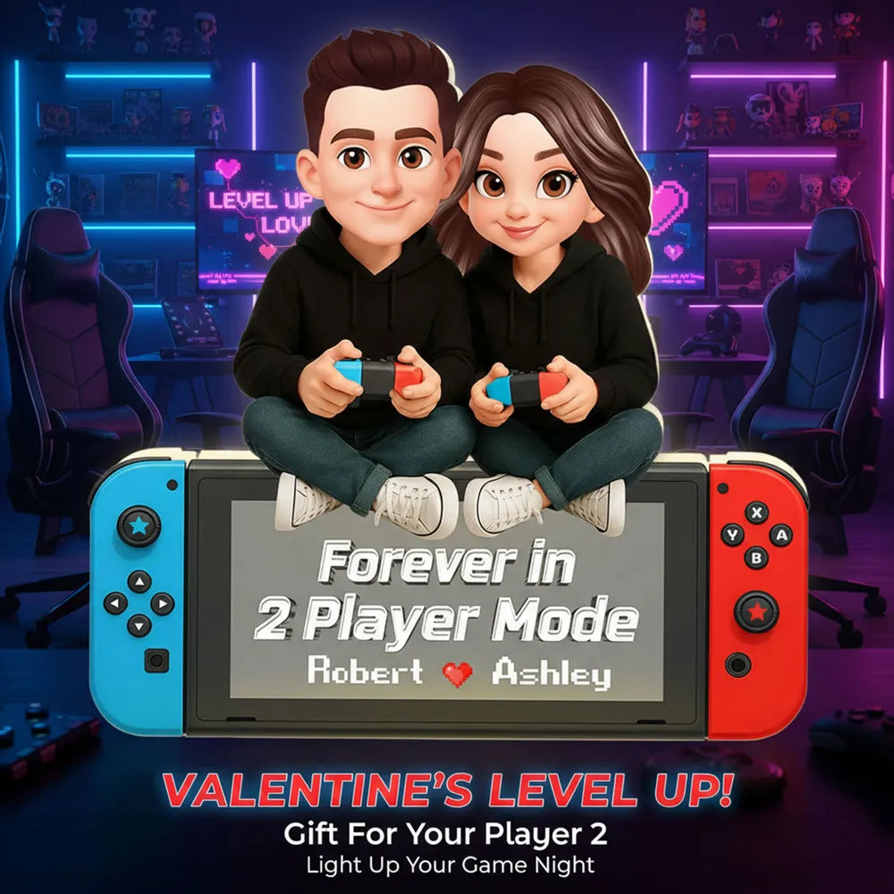 Custom Couple Gaming Figurine - Personalized Gamer Gift for Partners Plaque MagicInPrints