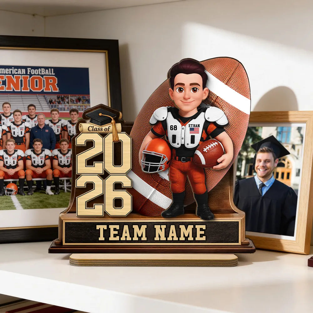Custom Football Graduation Plaque for Class of 2026 - Personalized Team Gift Plaque MagicInPrints