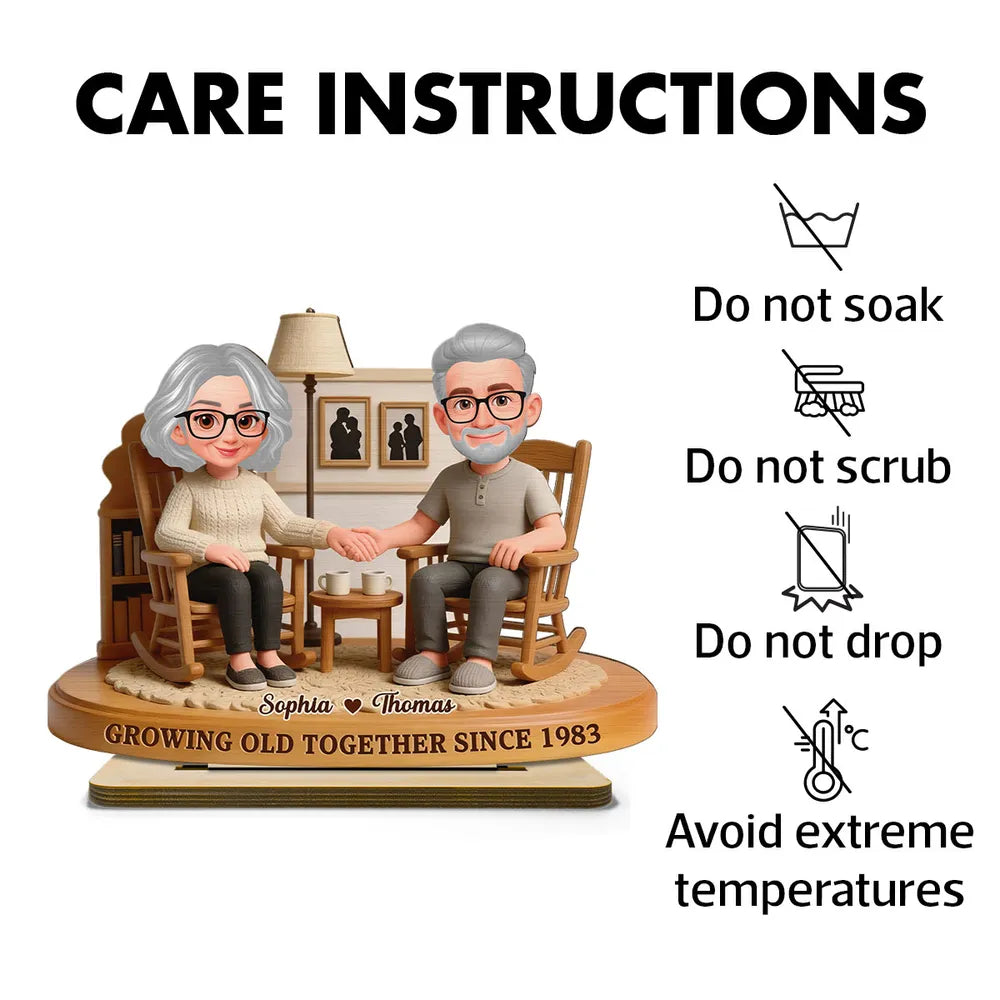 Personalized Elderly Couple Figurine for Anniversary - Sentimental Keepsake Plaque MagicInPrints