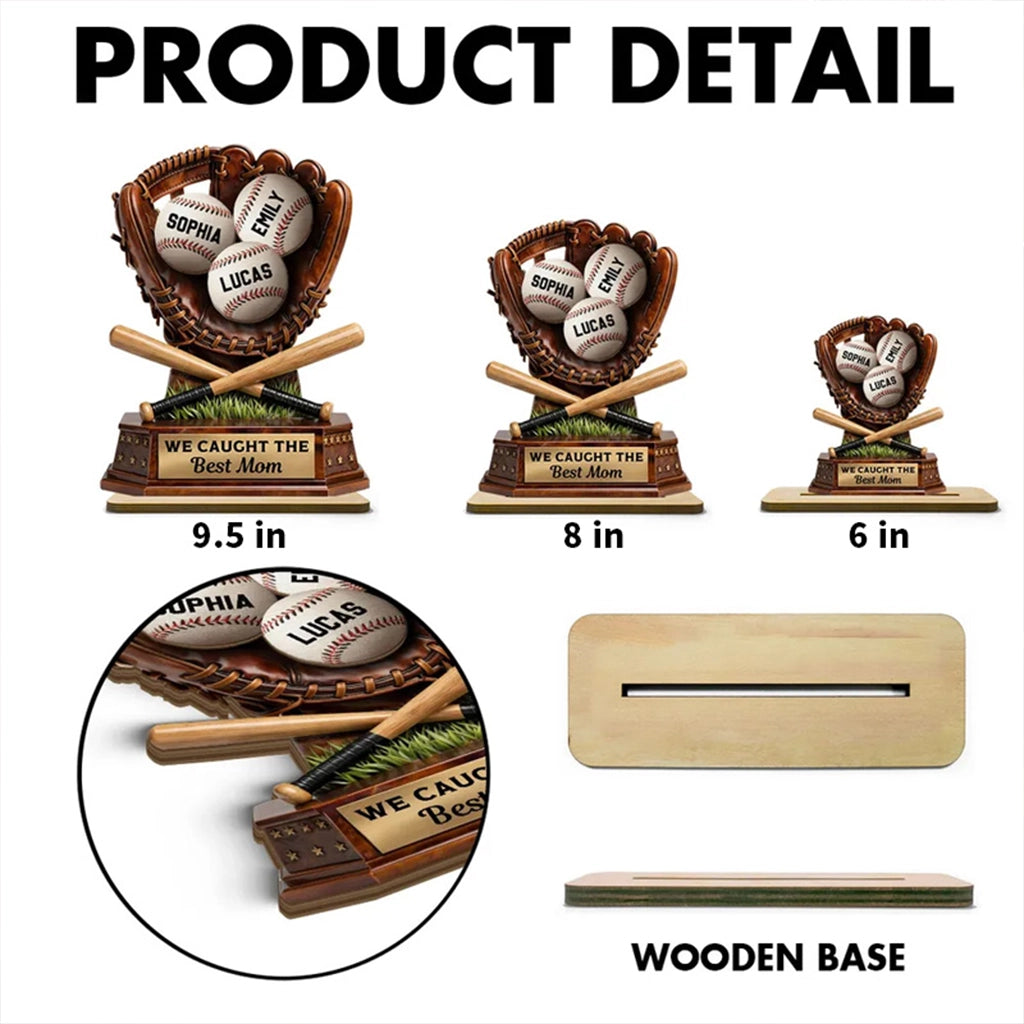 Personalized Baseball Trophy for Mom - Custom Names for Mother's Day Gift Plaque MagicInPrints