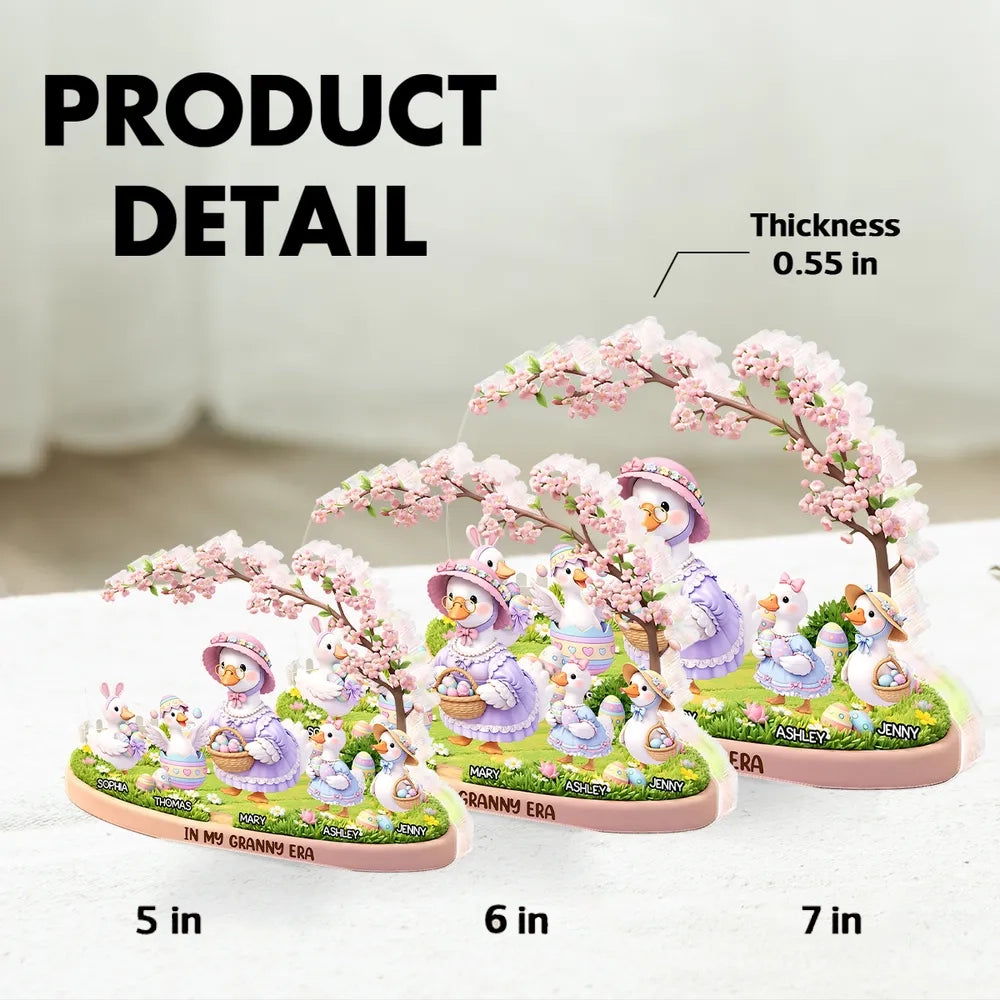 Personalized Family Goose Figurine for Easter Decor - Custom Names Plaque MagicInPrints