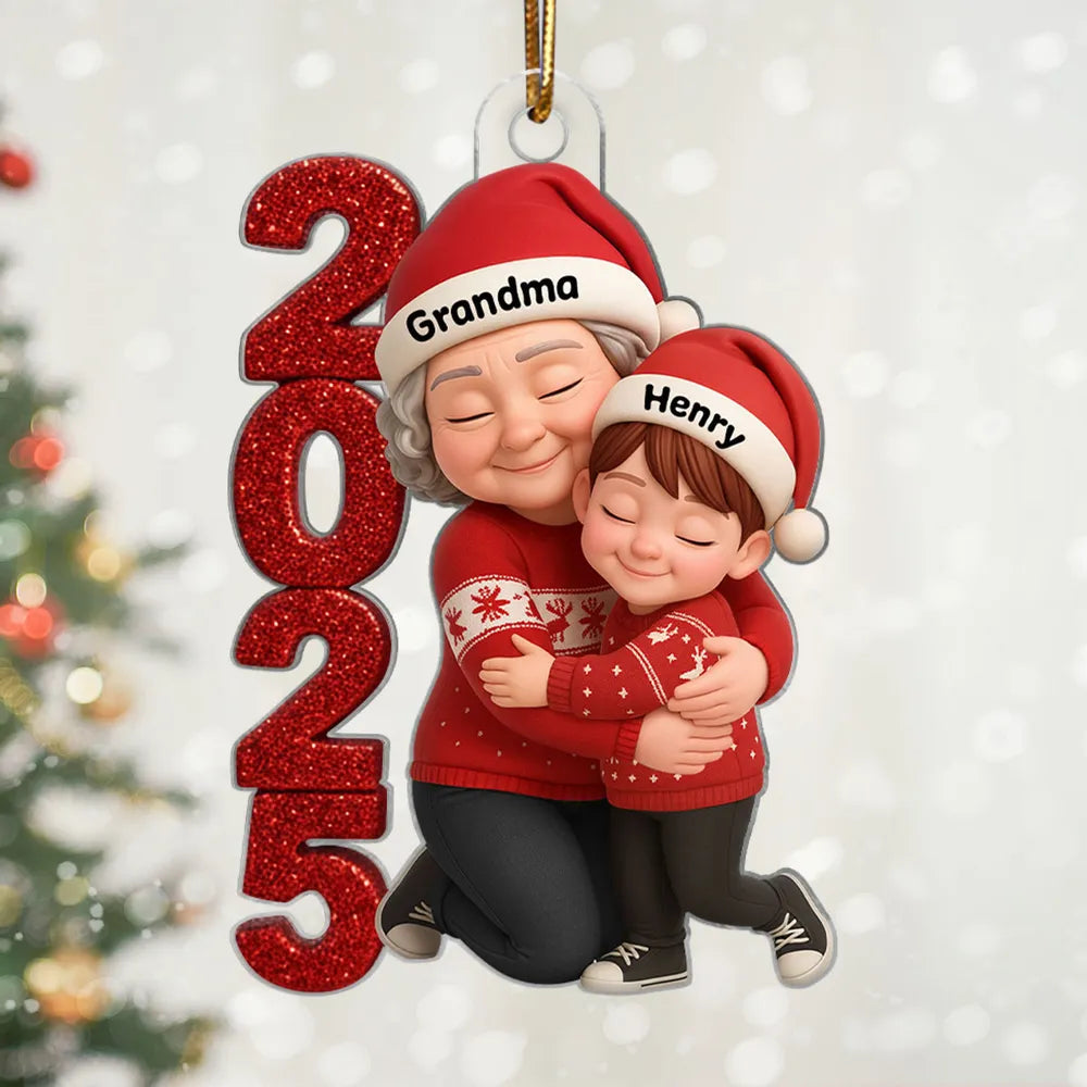 Personalized Christmas Ornament for Grandparents with Year 2025 - Holiday Family Keepsake Ornament MagicInPrints