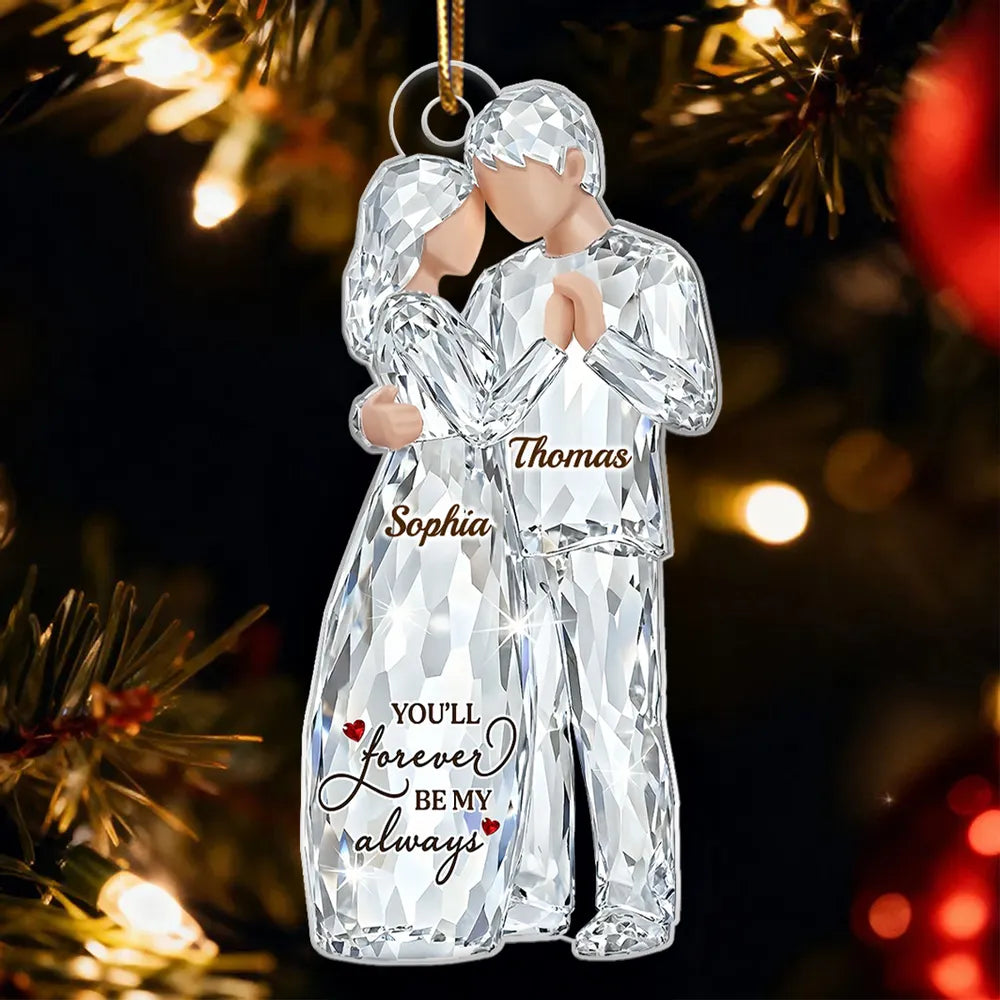 Personalized Crystal Couple Ornament for Couples - Romantic Christmas Keepsake Ornament MagicInPrints
