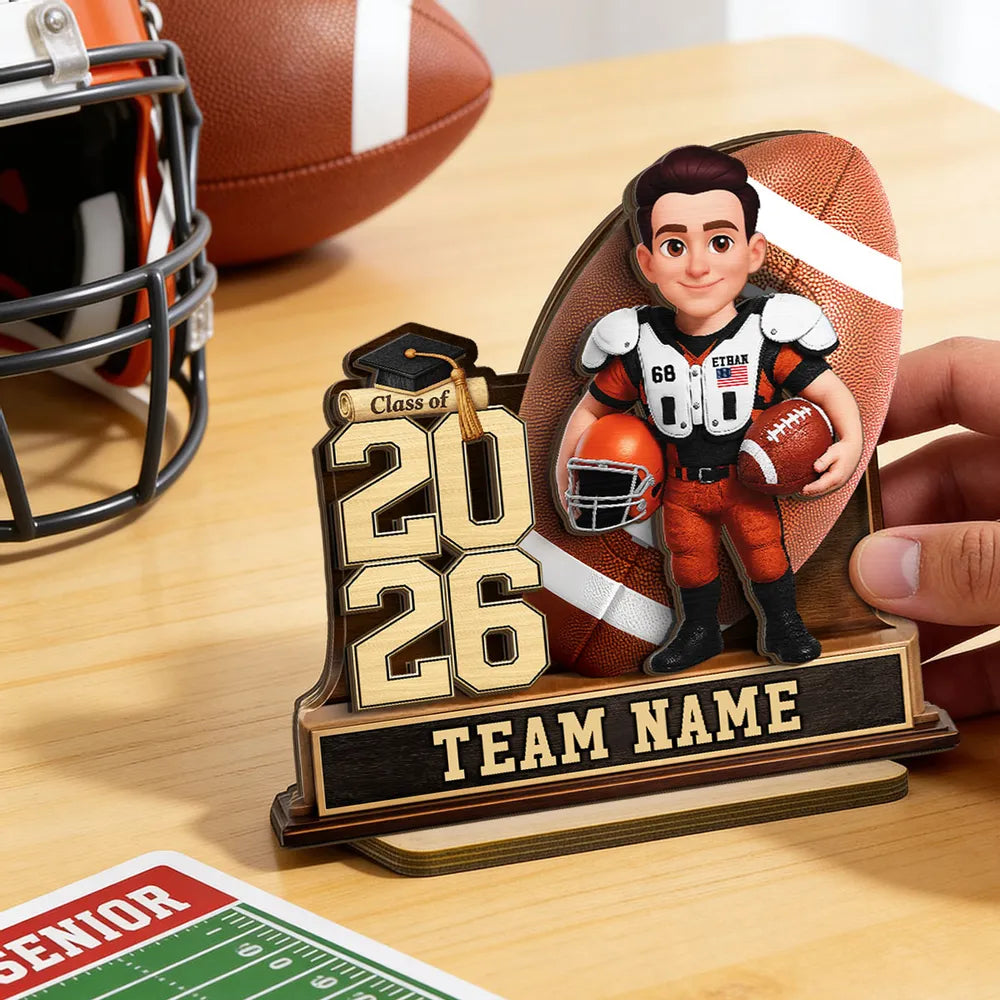 Custom Football Graduation Plaque for Class of 2026 - Personalized Team Gift Plaque MagicInPrints