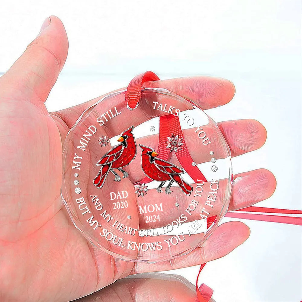 Personalized Memorial Ornament for Parents - Crystal Butterfly Design Ornament MagicInPrints