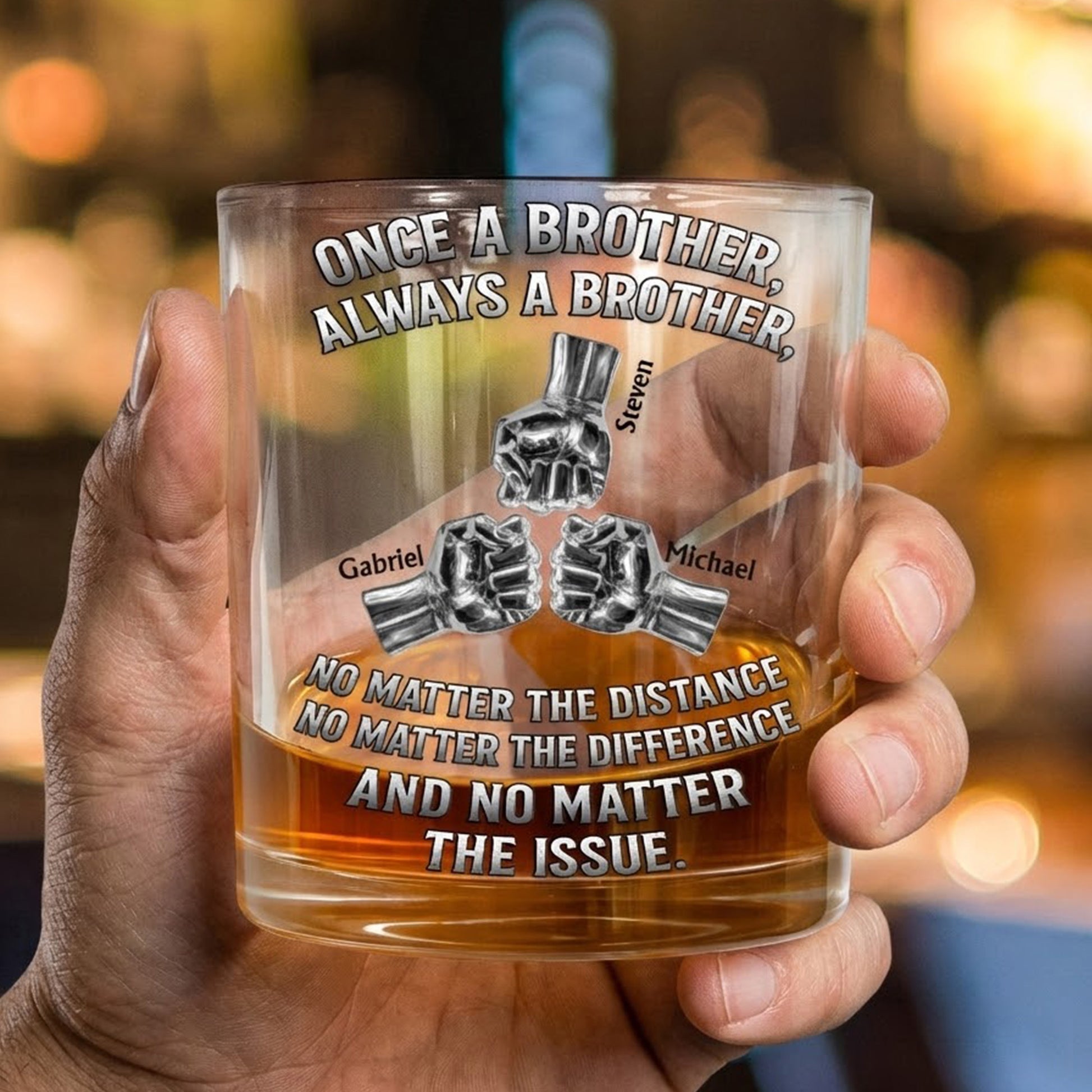 Personalized Whiskey Glass for Brothers - Sentimental Gift for Friendship Cup MagicInPrints