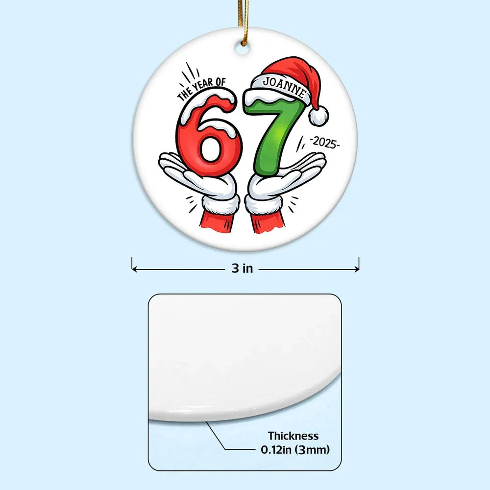 Personalized Christmas Ornaments for Adults - Custom Year 67 Design Ornament MagicInPrints