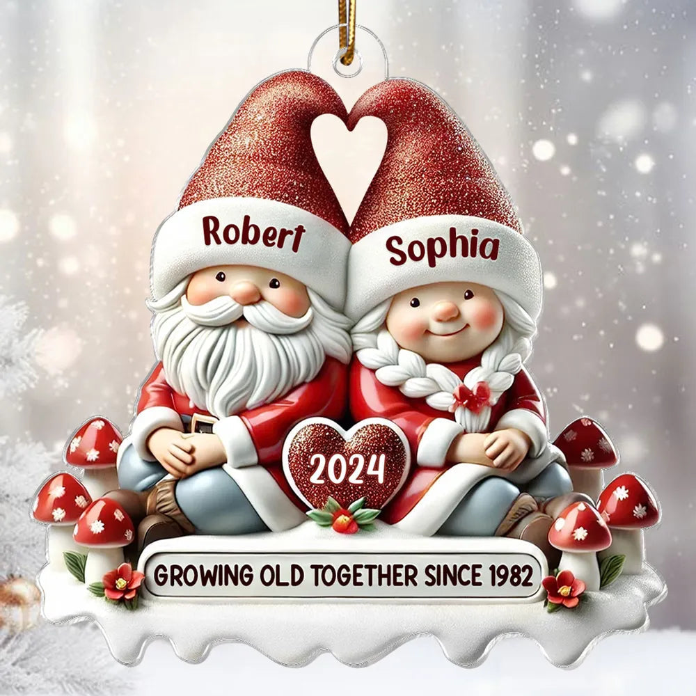 Personalized Christmas Ornament for Couples - Santa Design - Anniversary Gift Ornament MagicInPrints