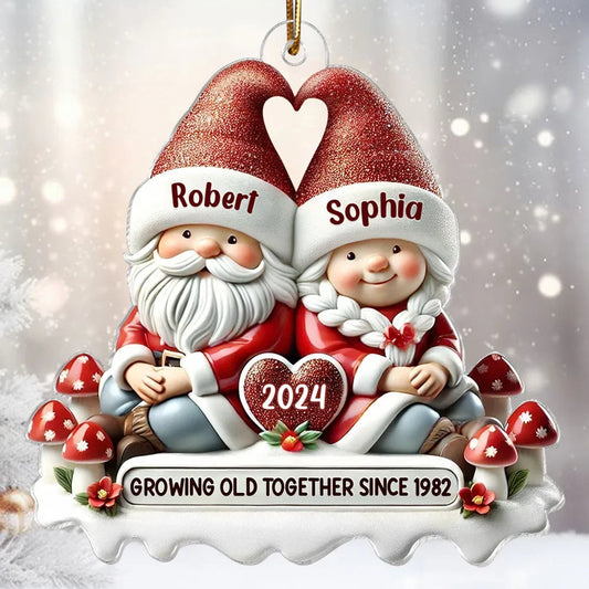 Personalized Christmas Ornament for Couples - Santa Design - Anniversary Gift Ornament MagicInPrints