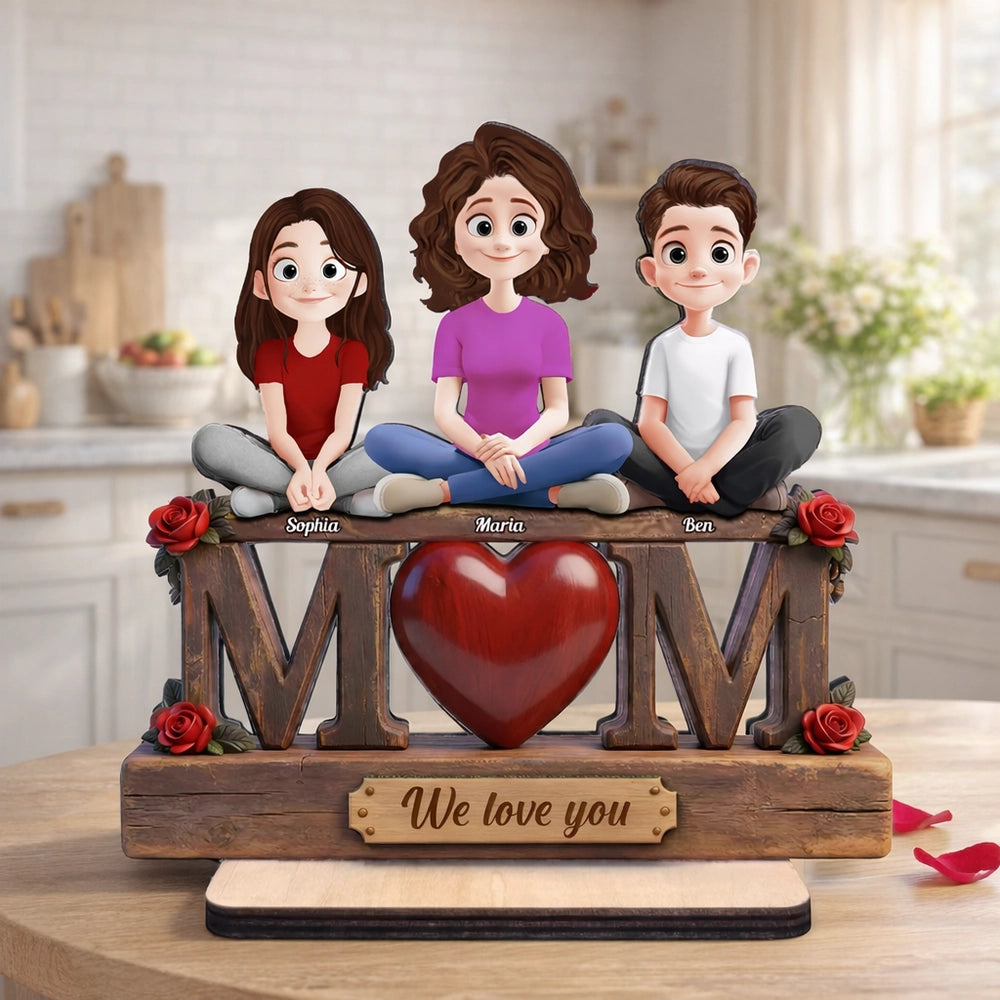 Personalized Family Figurine Decor for Mom with Custom Names - Mother's Day Gift Plaque MagicInPrints