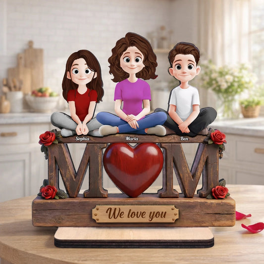 Personalized Family Figurine Decor for Mom with Custom Names - Mother's Day Gift Plaque MagicInPrints