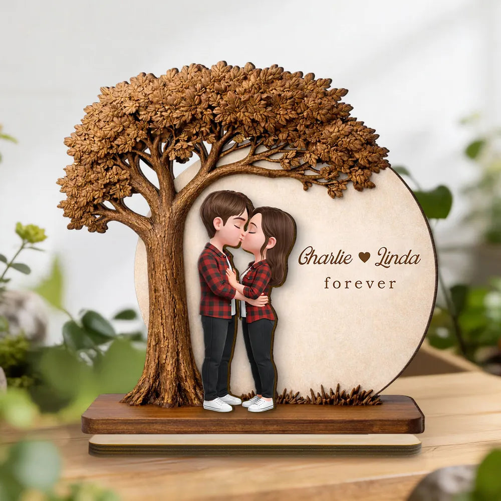Personalized Couple Figurine with Tree - Romantic Gift for Anniversaries Plaque MagicInPrints