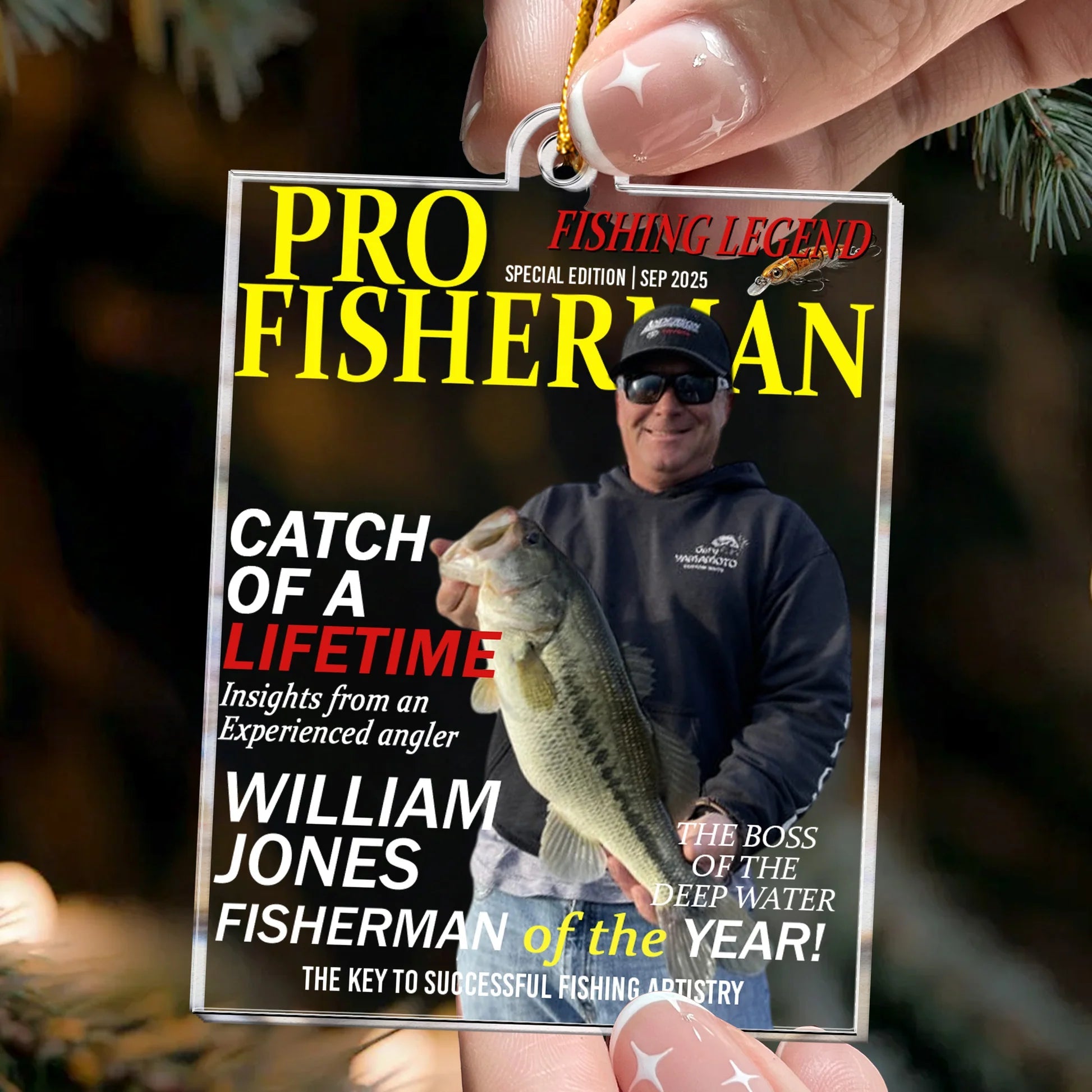 Custom Fishing Magazine Cover Ornament for Anglers - Perfect Gift for Fishing Enthusiasts Ornament MagicInPrints