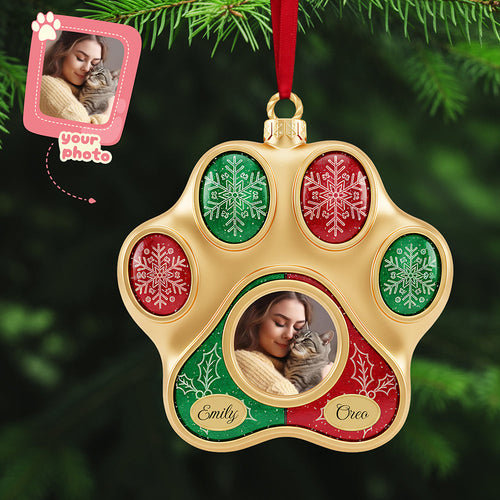 Paw-sitively Charming: Personalized Cat Paw Shape Acrylic Christmas Ornament - A Unique Gift for Cat Lovers Ornament MagicInPrints