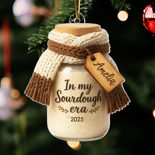 Personalized Sourdough Jar Ornament for Bakers - Christmas Keepsake Ornament MagicInPrints