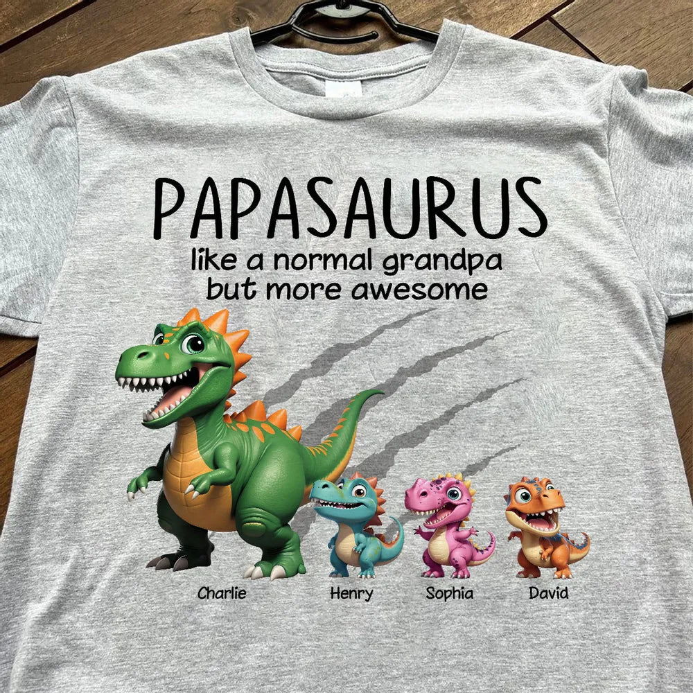 Personalized Papasaurus T-Shirt for Grandpa - Fun Family Gift Cloth MagicInPrints