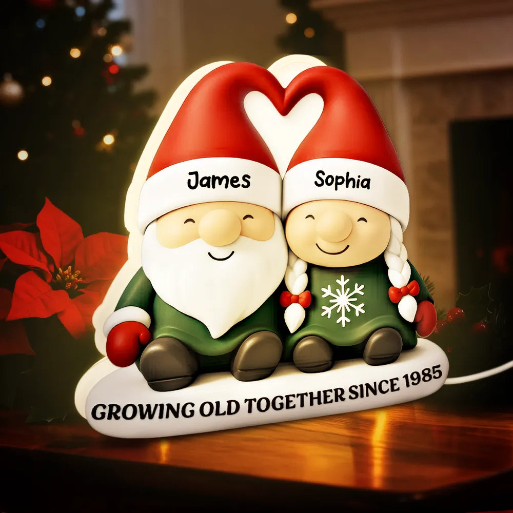 Personalized Couple Gnome Figurine for Christmas - Sentimental Gift Plaque MagicInPrints