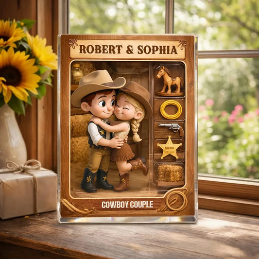 Personalized Cowboy Couple Figurine for Couples - Romantic Gift Plaque MagicInPrints