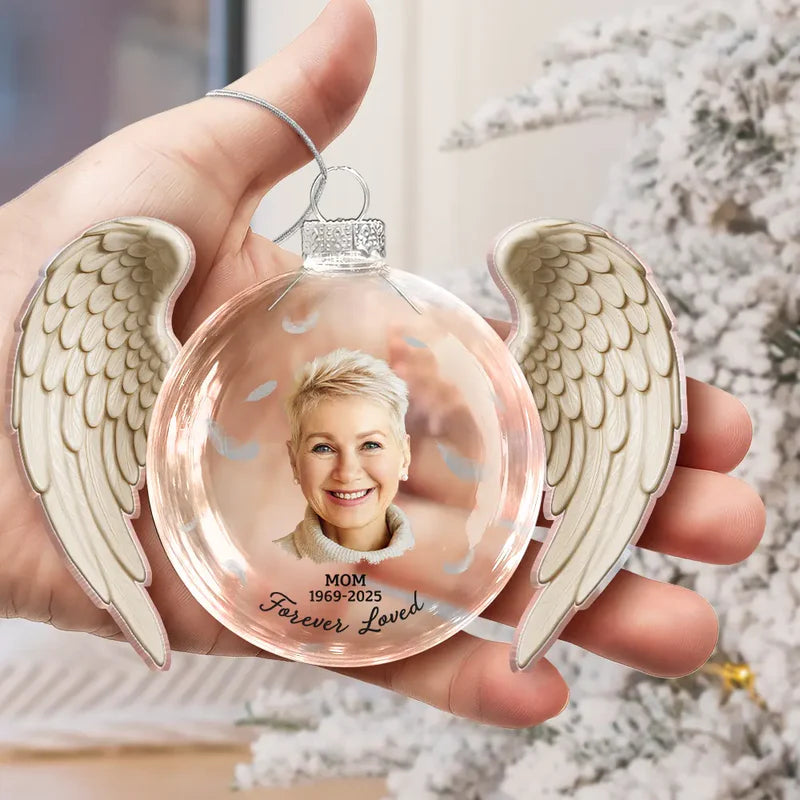 Personalized Memorial Ornament for Dad with Angel Wings - Remembrance Keepsake Ornament MagicInPrints