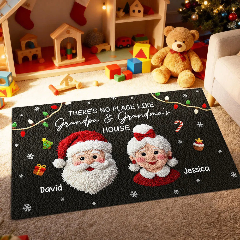 Personalized Christmas Doormat for Grandparents - Festive Holiday Decor Doormat MagicInPrints