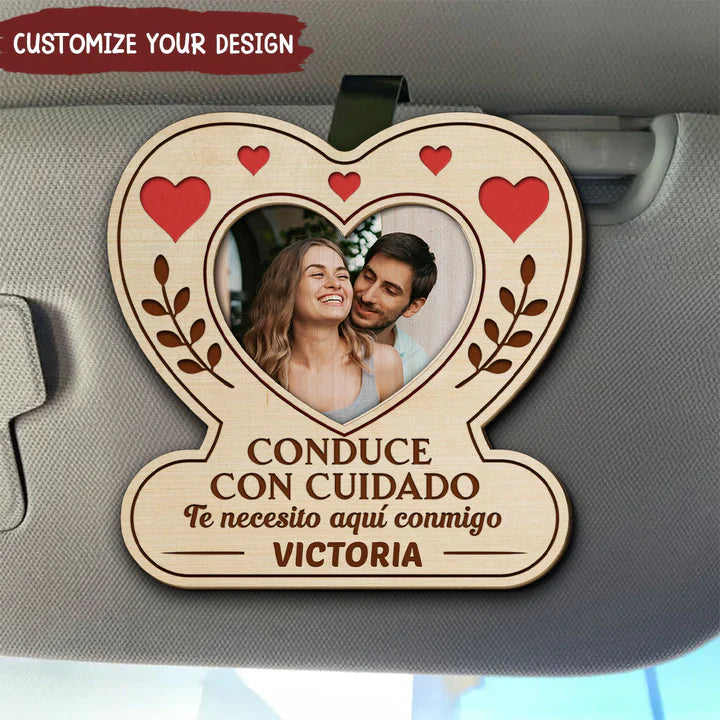 Personalized Car Sign for Couples with Heart Design - Romantic Gift Car Hanger MagicInPrints
